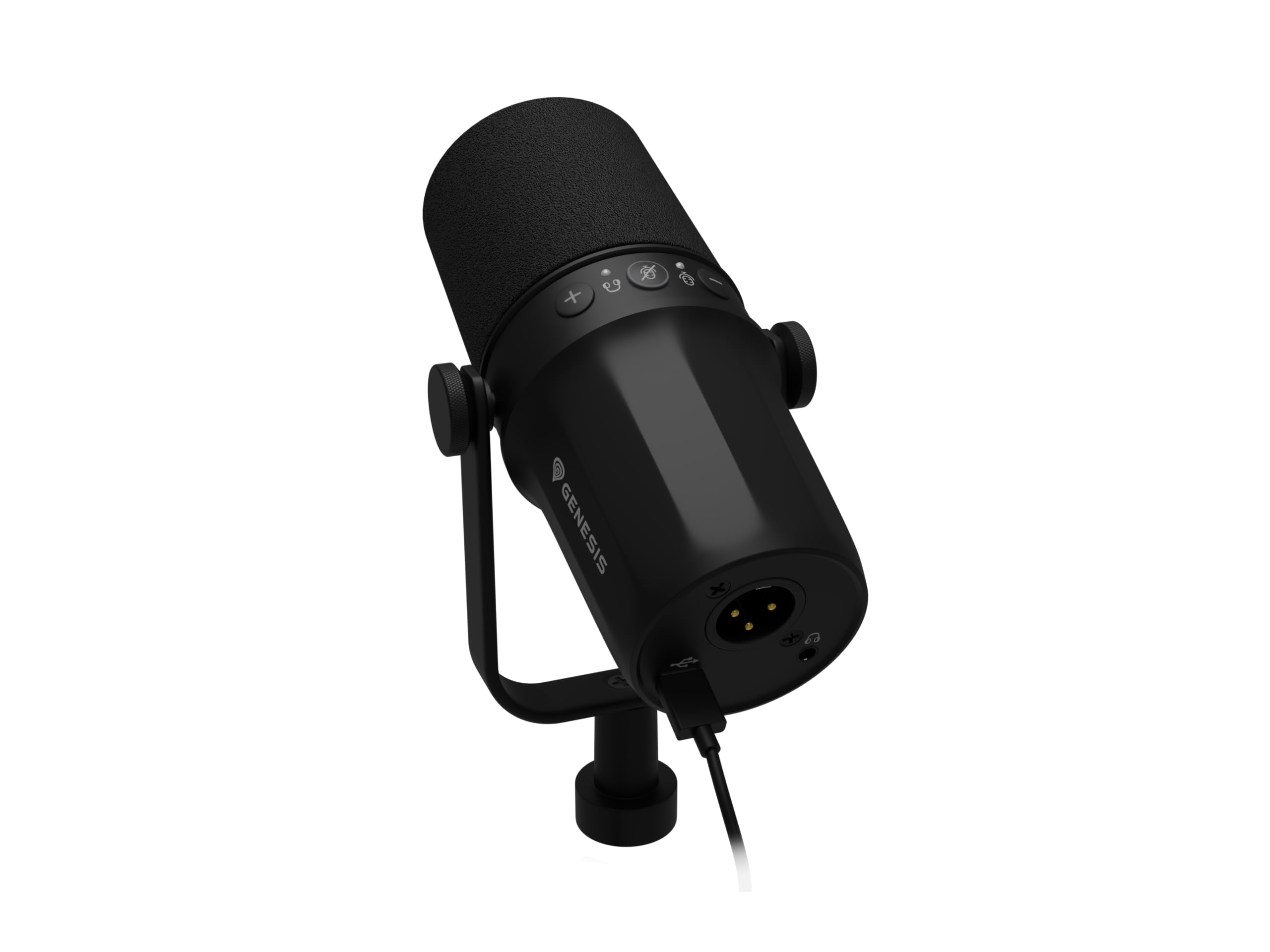 Genesis Radium 750D USB/XLR Mikrofon für PC, dynamisches Studio Mikrofon mit Stativ, Gaming Mikrofon für Streaming, Podcast, Twitch, YouTube, Discord, 96kHz/24-bit, Mute, Gain, Monitoring, Schwarz