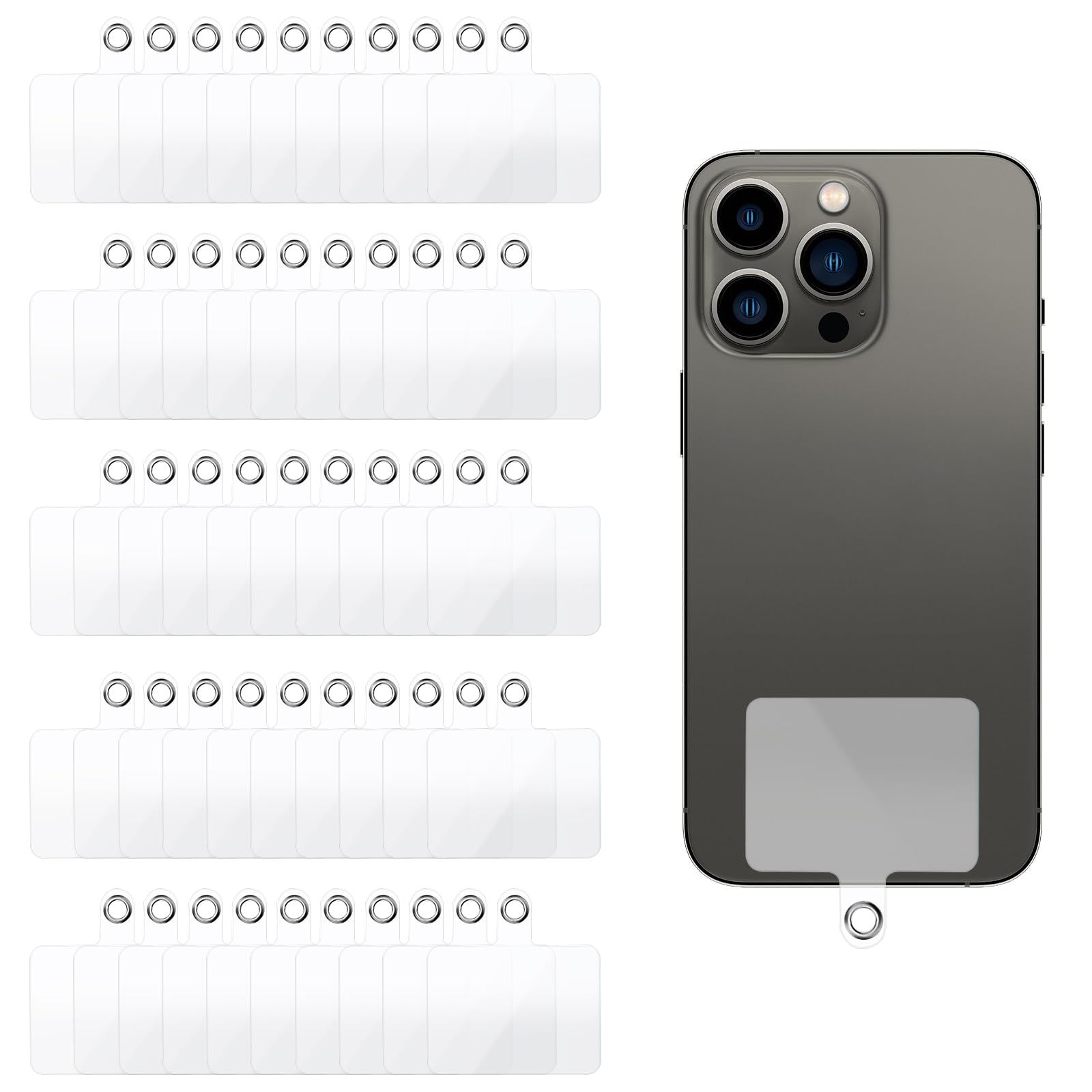 RYMAUP® 2-delige mobiele telefoonkoord, patch pad met 2 metalen veerringen, universele telefoon-Tether-tab, mobiele telefoon-riemaansluiting, multifunctioneel voor de meeste mobiele telefoonhoesjes