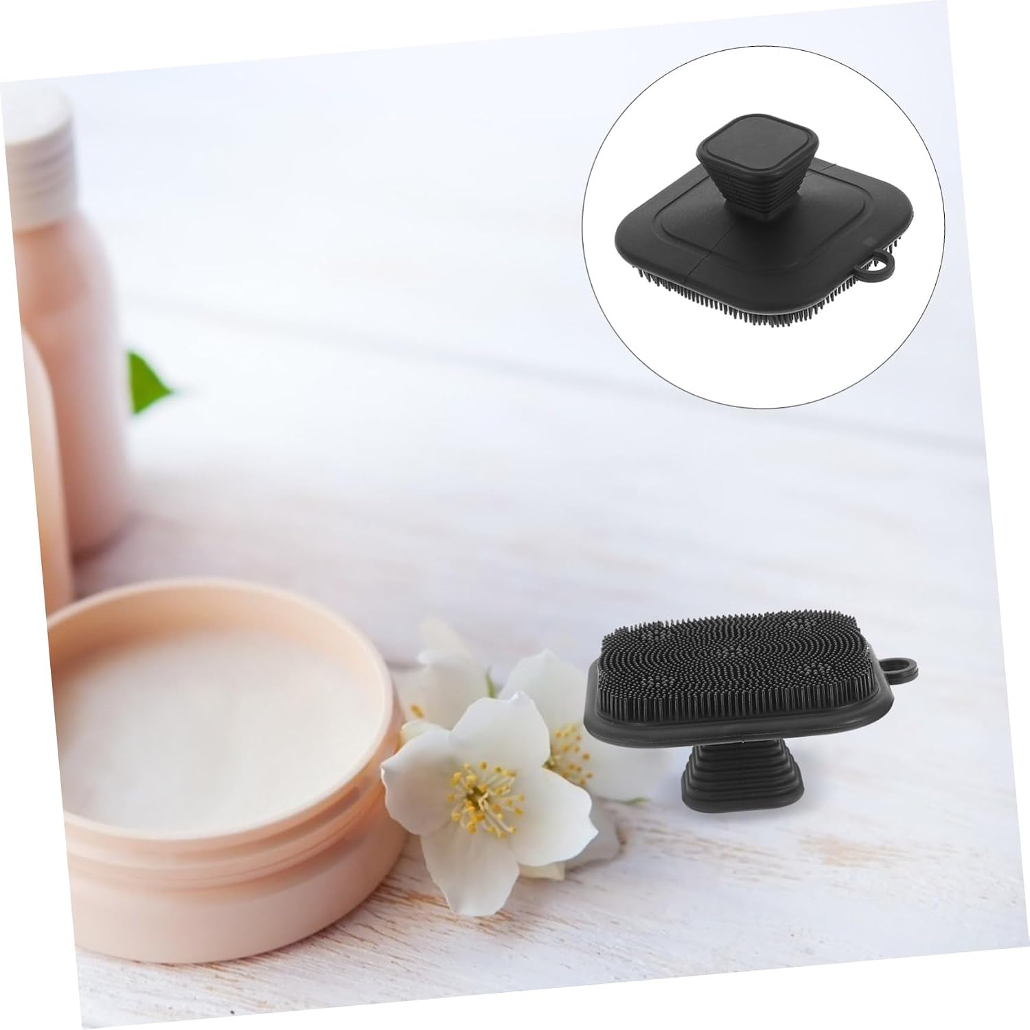 NOLITOY Silicone Face Scrubber for Men Ergonomic Manual Cleansing Brush with Soft Bristles Design for Deep Exfoliation Skin Portable Black Facial Care Tool
