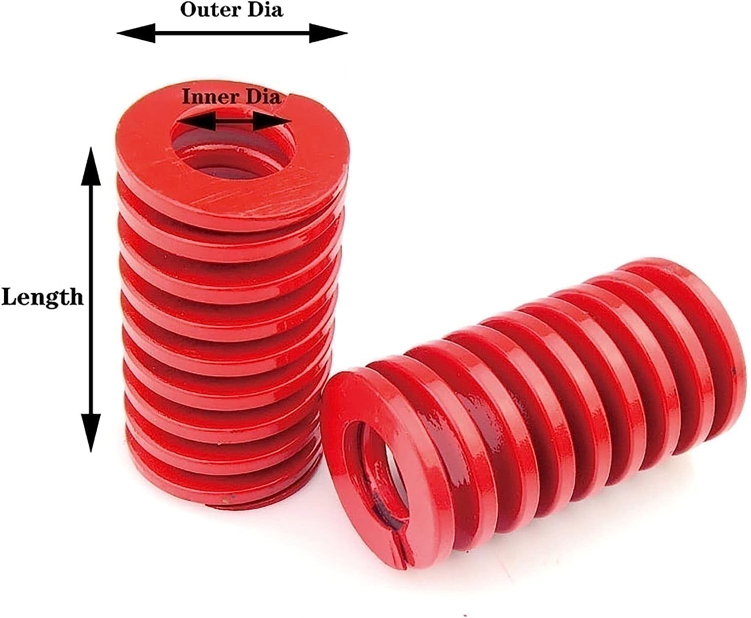 Molla A Compressione Die Spring Serie Rossa - OD 22 Mm, ID 11 Mm, Lunghezza 45 Mm, Carico Medio