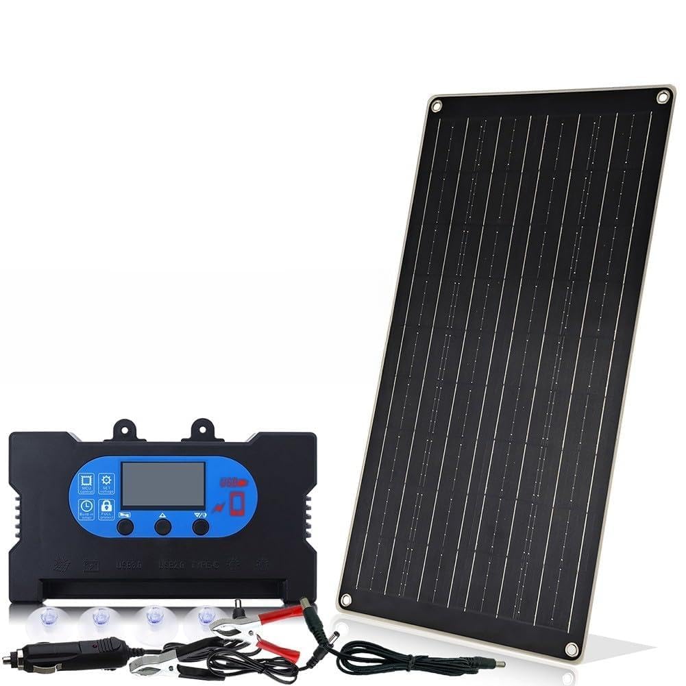 Pannello solare monocristallino da 40 W con regolatore di carica fotovoltaico da 12 V/18 V, campeggio, viaggi e uso all'aperto