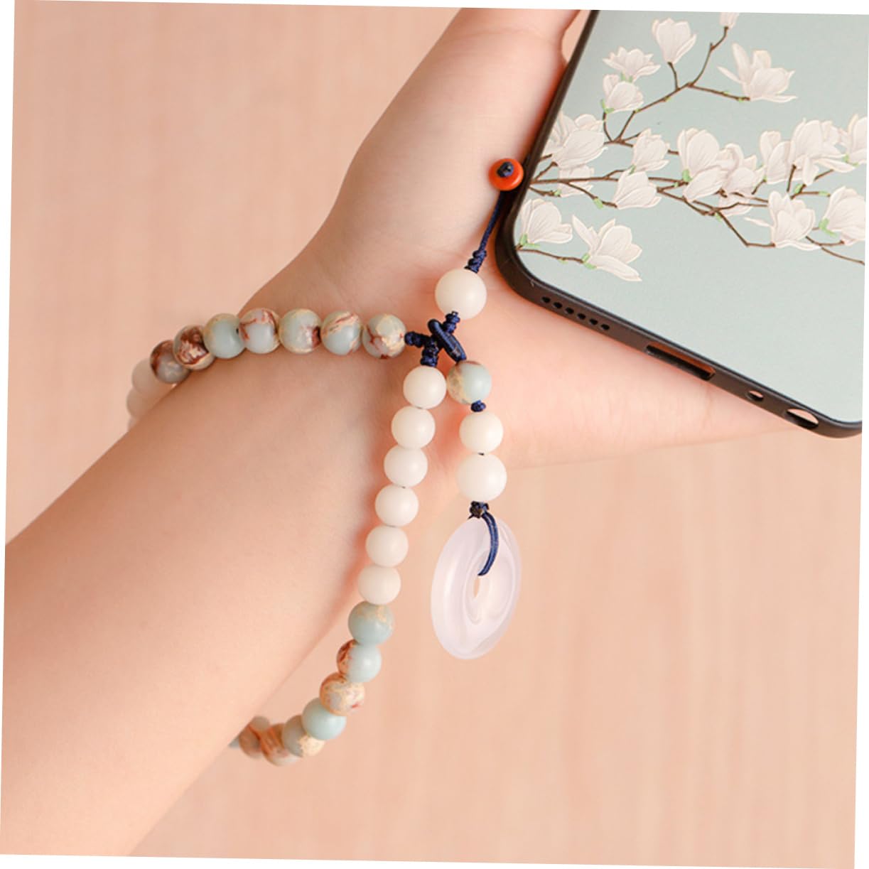 OSALADI 3piezas Cadena Colgante Para Teléfono De Jade y Shoushan Correa Antipérdida Desmontable Diseño Estilo Chino Para Decorar y Proteger Dispositivos Móviles