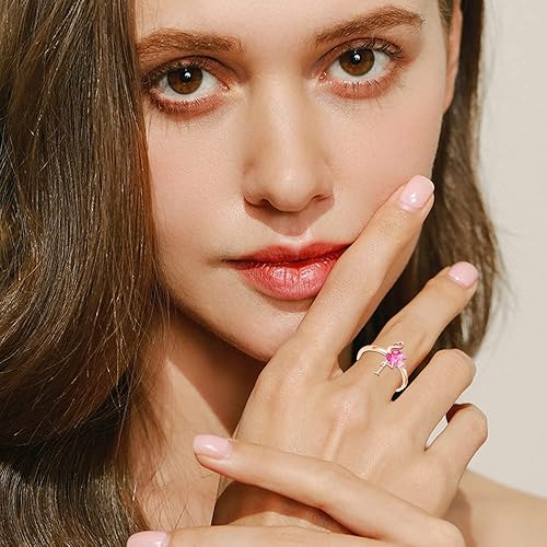 Miniatura 3 de Anillo de flamenco para mujeres, adolescentes y niñas, plata de ley 925, lindo animal, oro rosa, circonita cúbica, pájaro, flamencos, boda,