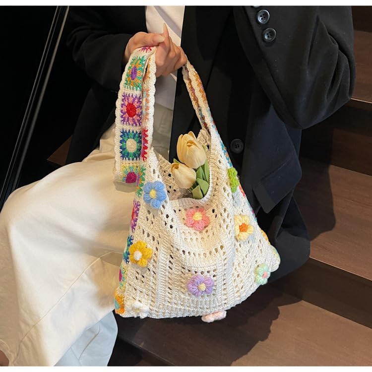 Bolso Tote de Crochet Boho para Mujer miniatura 7
