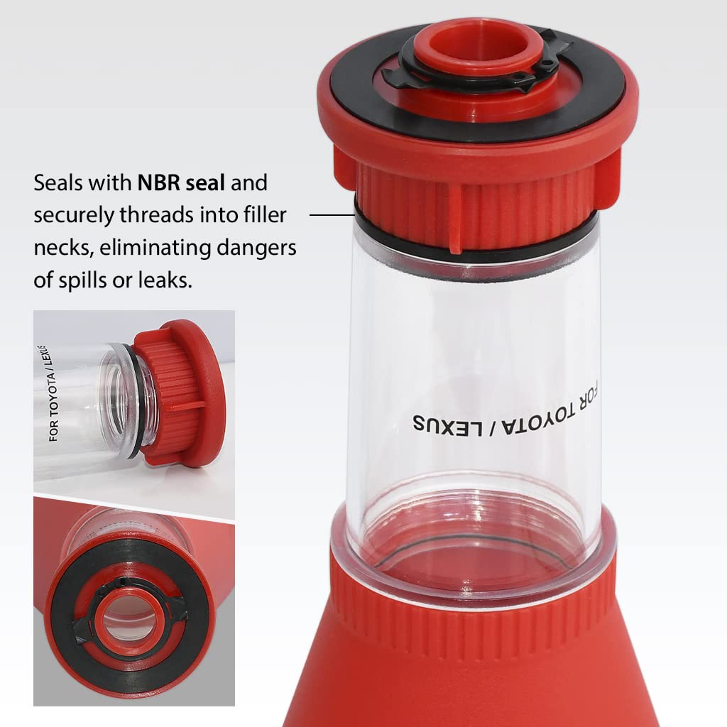 FIRSTINFO F3553T Engine Oil Funnel for Toyota and Lexus - Spill-Free Oil Filling Tool, Easy to Use