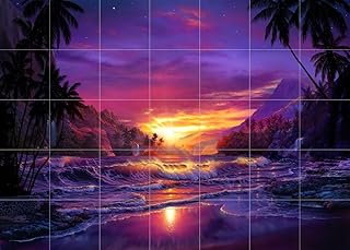 Ceramic Backsplash Tile Mural Beach Scene Seaside Ocean Kitchen/Bathroom/Shower - Quiet Time - Christian Riese Lassen