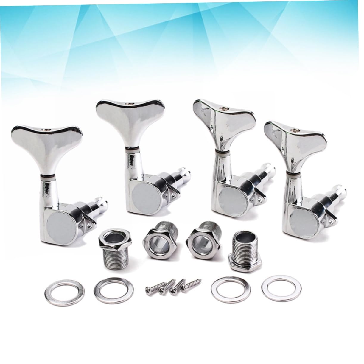 ifundom Replacement Bass Tuning Machines 4pcs 4r Bass Tuning Pegs Tuners for Steel String Guitars Includes Right Tuners