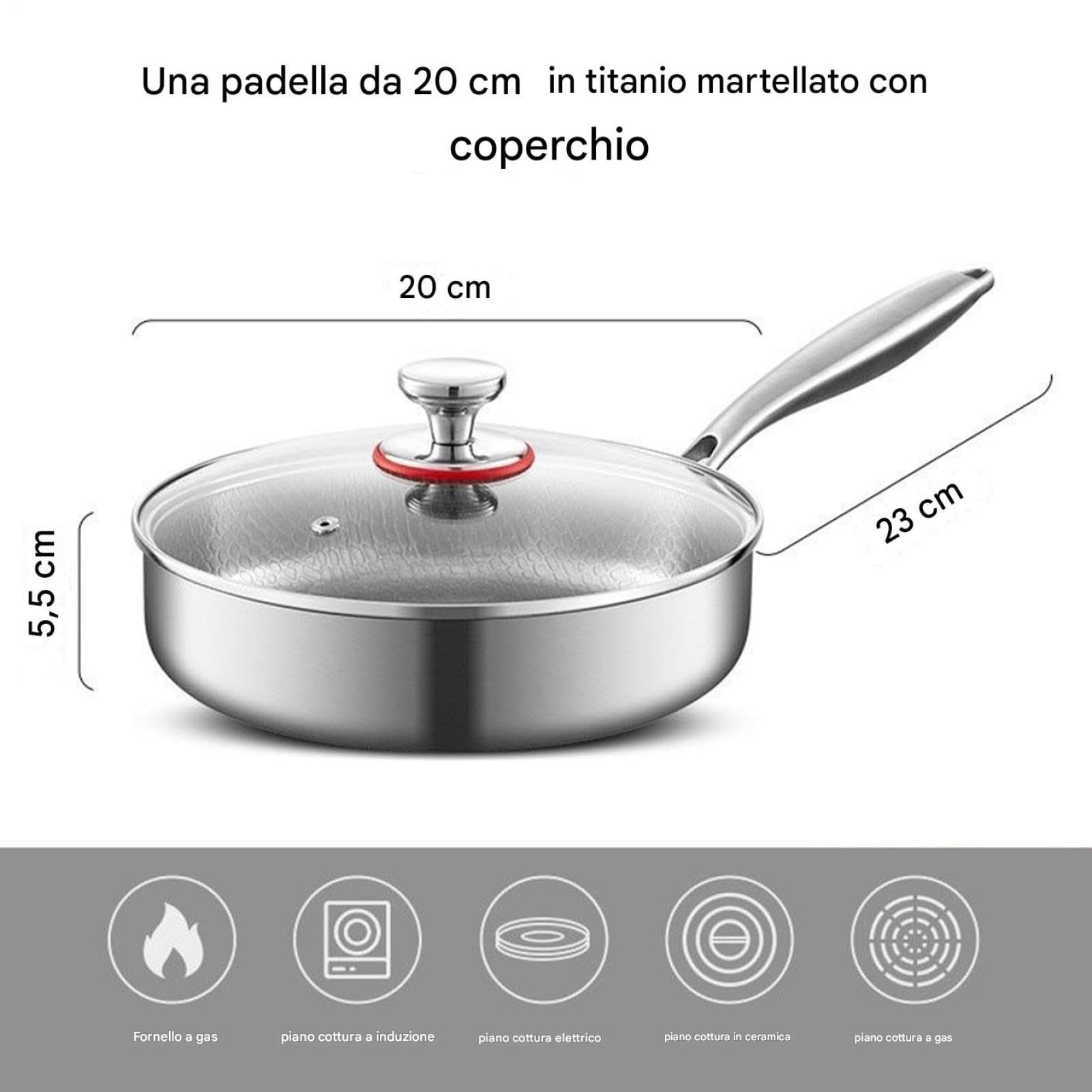Sartén de Titanio Martillado Menaje Cocina Antiadherente | Sartén para Tortillas y Cocina para Cocineros Caseros Familias Ocupadas Preparación de Comidas Propietarios de Viviendas