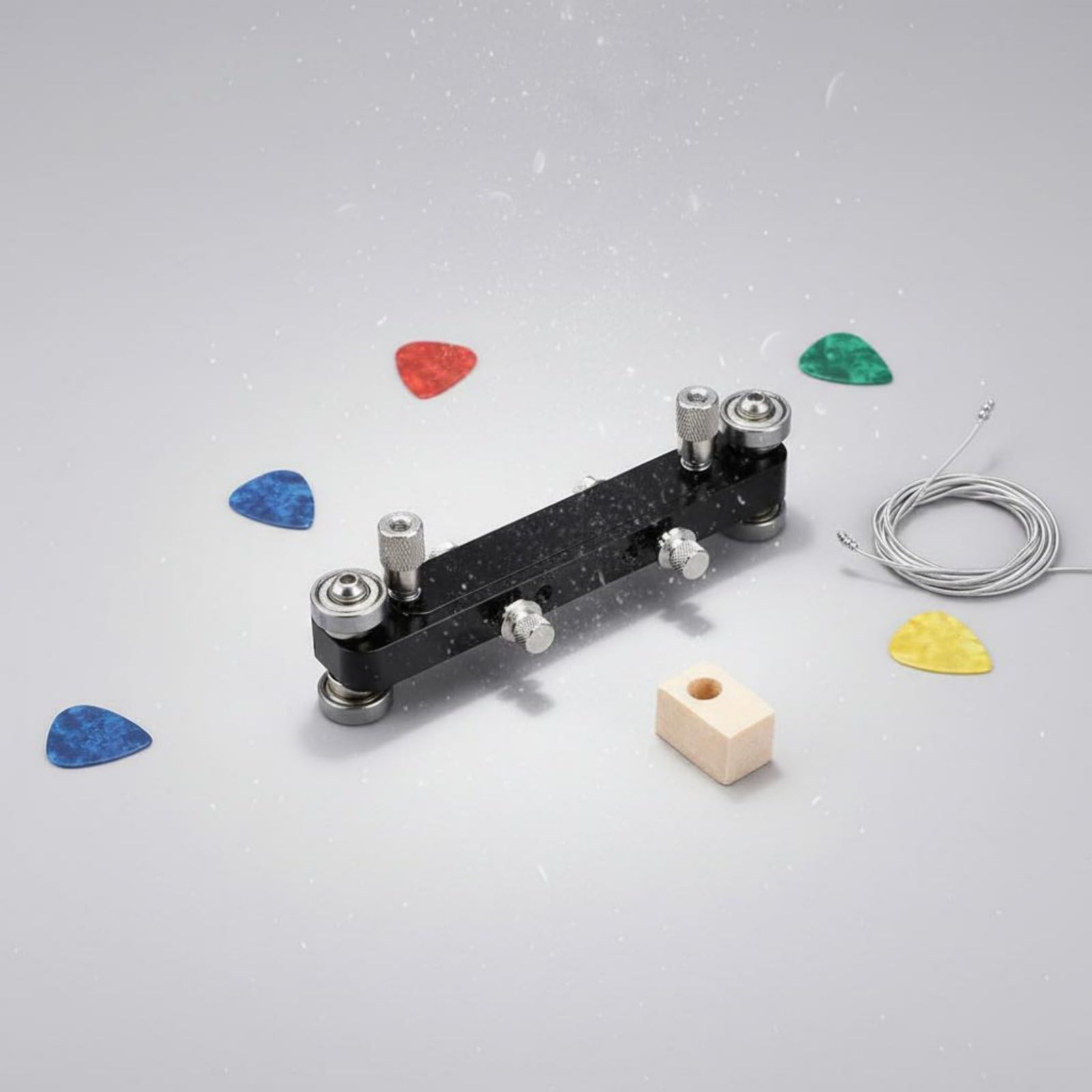 Herramienta de Nivelación Profesional para Guitarra con Rodillos y Tornillos Ajustables para Cejuela y Puente Accesorio de Mantenimiento , Plata