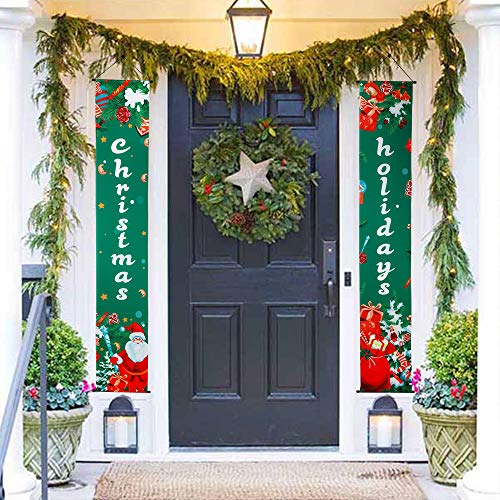 GeeRic Banner de Navidad, Banners Navideños Banner de Christmas Puerta Porche Exterior, Decoraciones para la...