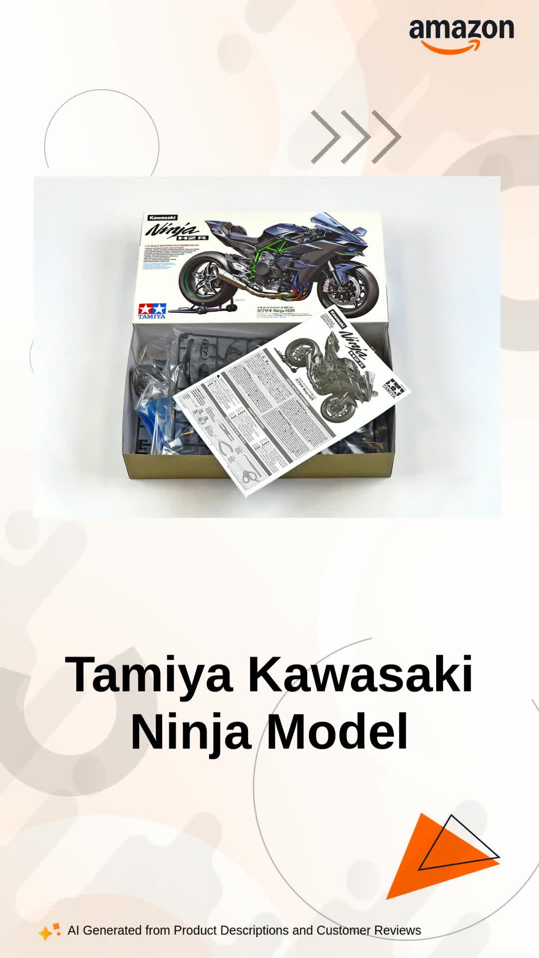 Tamiya Kawasaki Ninja Model Car (Grey, Black, Clear), Plastic