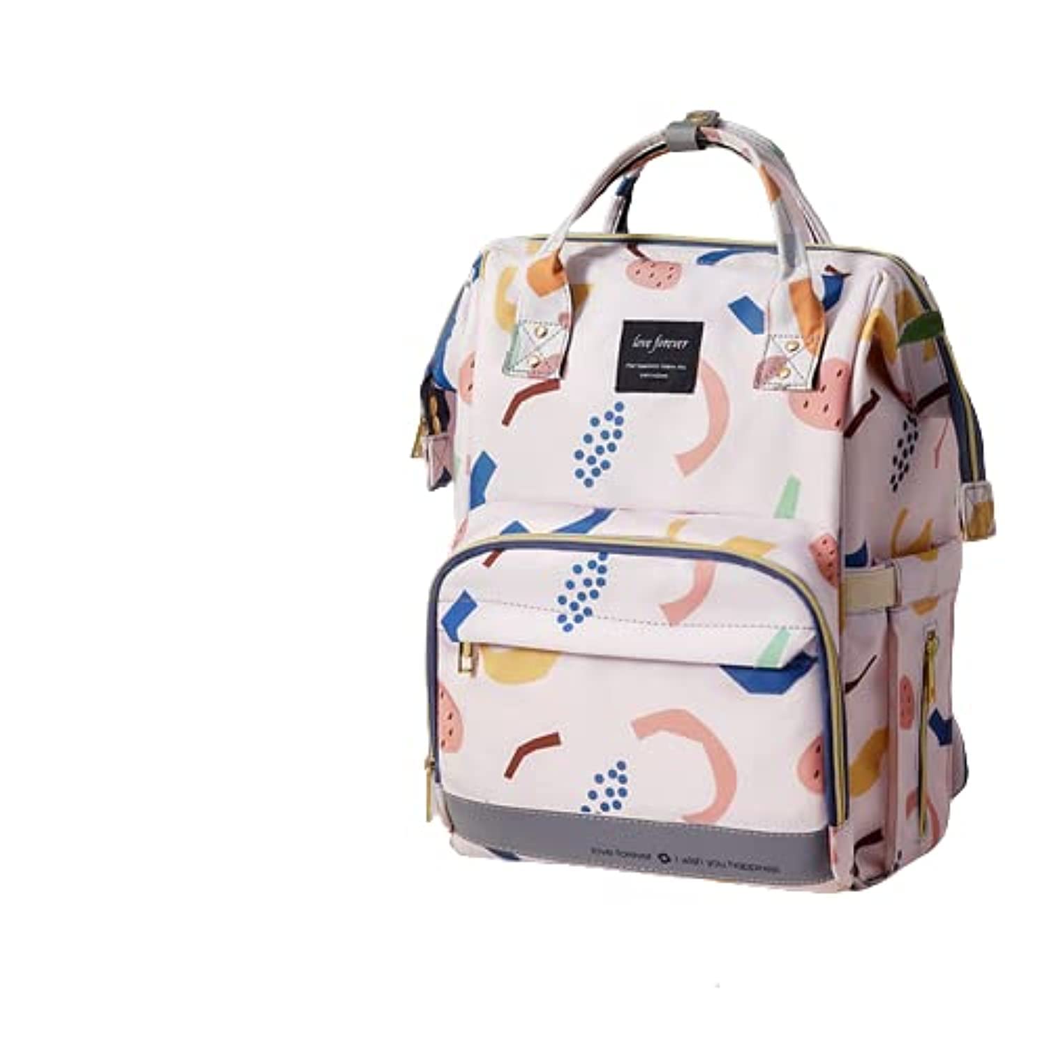 Large Diaper Bag Backpack, Diaper Bag & Portable Crossbody Backpack with Pocket (Pink)