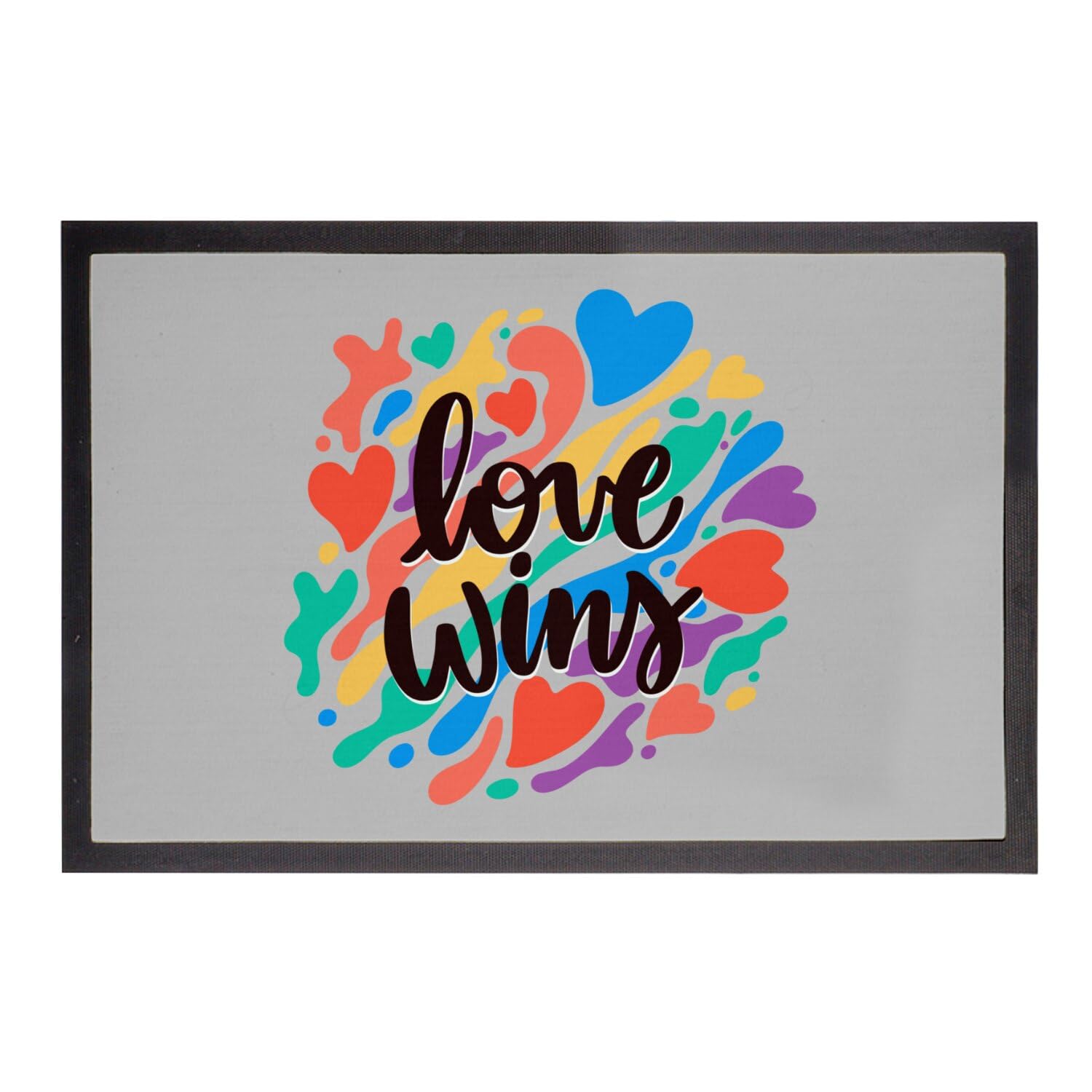 Paillasson arc-en-ciel LGBT Love Wins pour égayer l'entrée de votre appartement