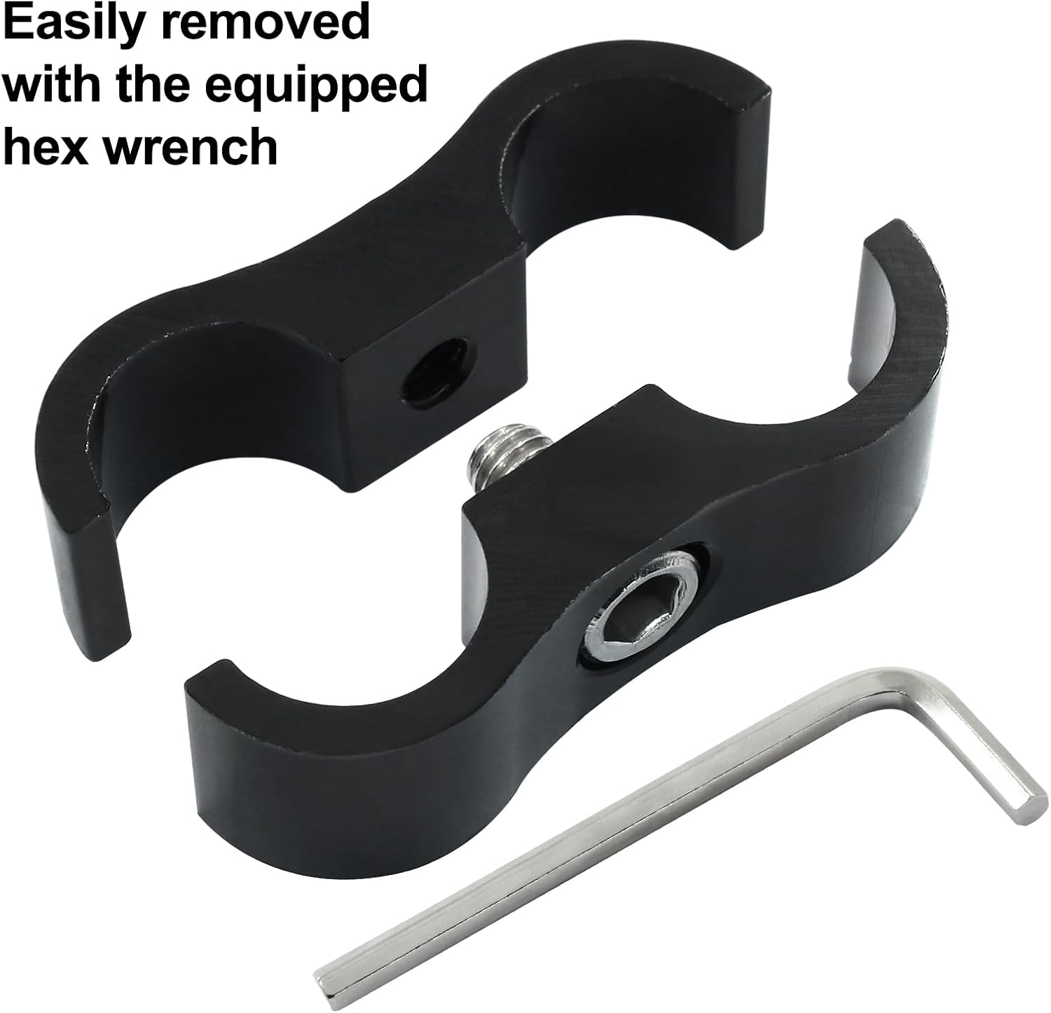 8 Pcs 6AN Hose Separator Clamp, AN6 Fuel line Mounting Clamps, Black Aluminum Hose Fitting Adapter