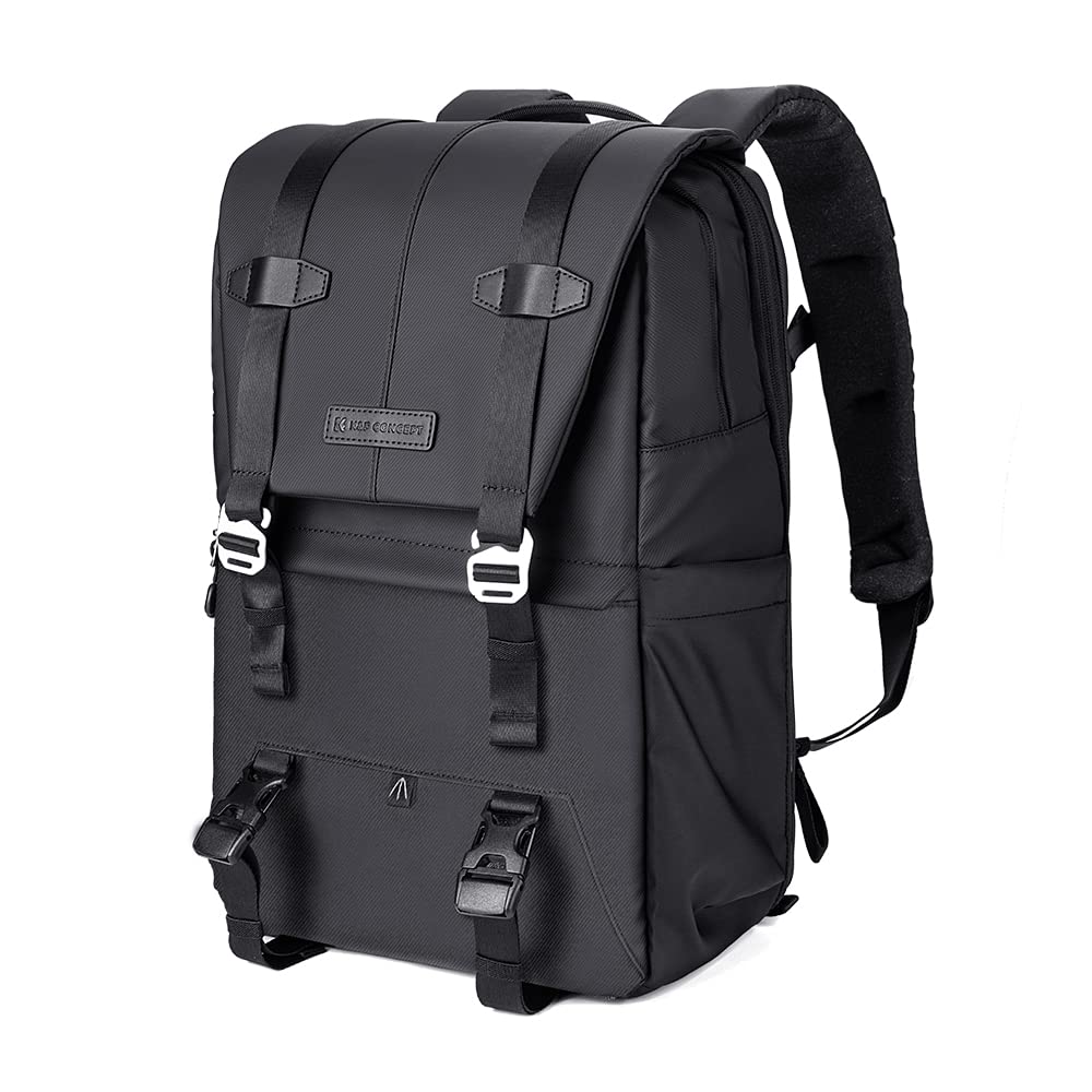 Fashion Camera Backpack Camera Bag 20L Large Capacity Camera Case with 15.6 Inch Laptop Compartment Tripod Holder Rain Cover for Women Men Photographers-image-8