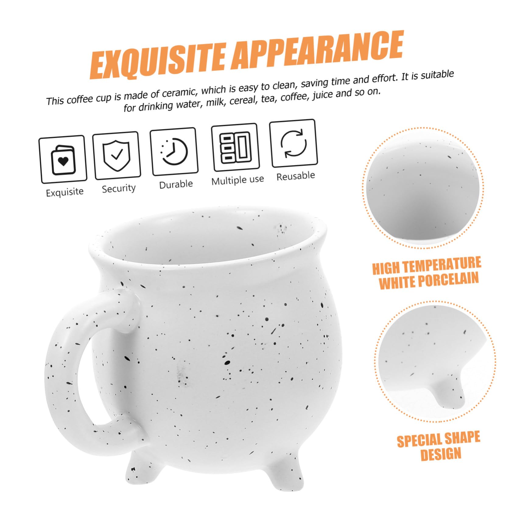 Halloween Tasse Aus Keramik Für Kaffee Dekotasse Für Zuhause Und Büro Mit Künstlerischer Form Und Glatten Kanten Langlebig Und Sicher Für Gebrauch