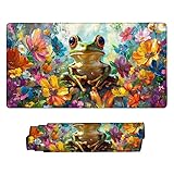 マウスパッド 大型 ゲーミング カエル マウスマット デスクマット 特大 おおきい キーボードパッド ゴム底 防水手入れ簡単 快適操作性 滑り止め 耐久性 良い おしゃれ かわいい サイバーカフェ オフィス最適 適度な表面摩擦 女性へのプレゼント 100 x 50cm s-660