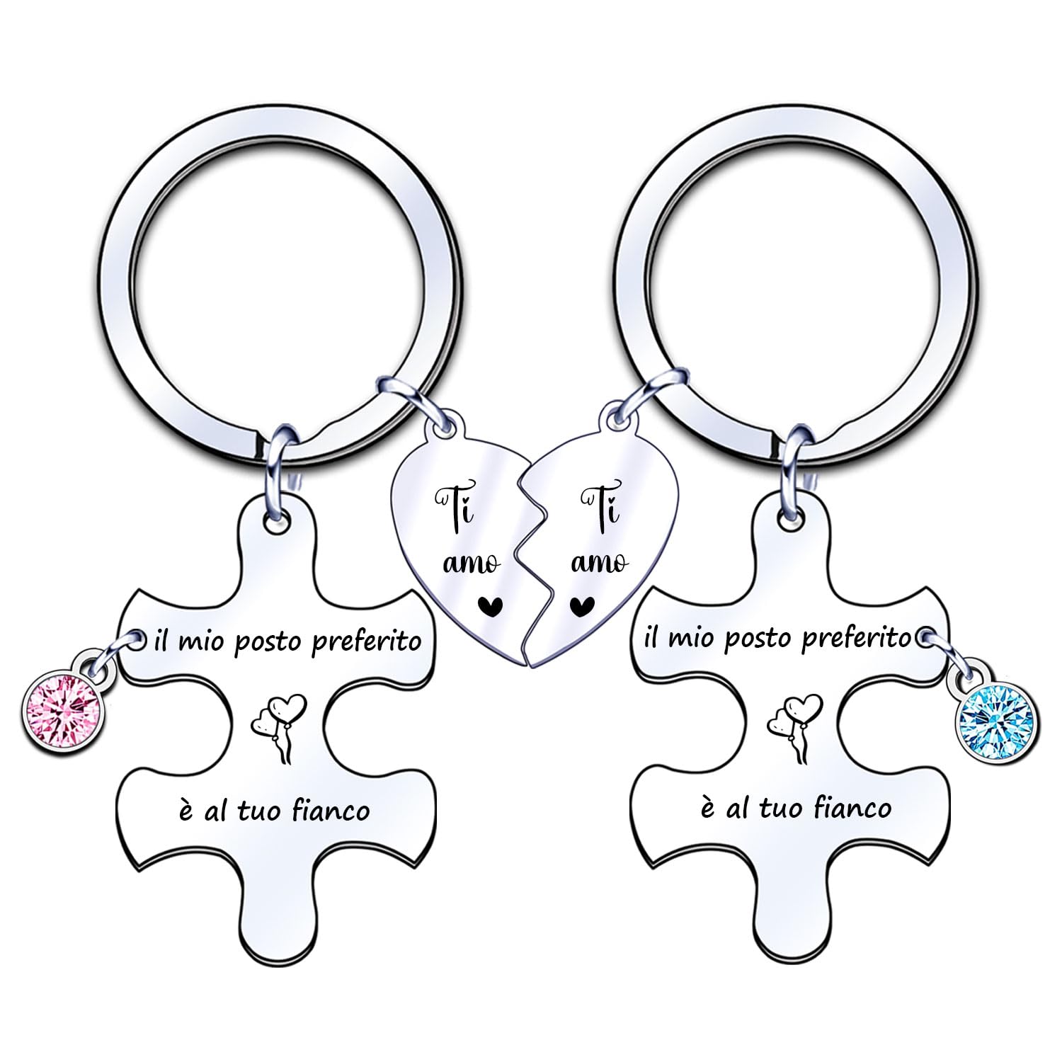ZYMGUO Regalo San Valentino Portachiavi,Regali di Coppia San Valentino Portachiavi Ciondolo con Incisione,per Coppia Fidanzata Fidanzato Portachiavi Coppia per Lui e Lei