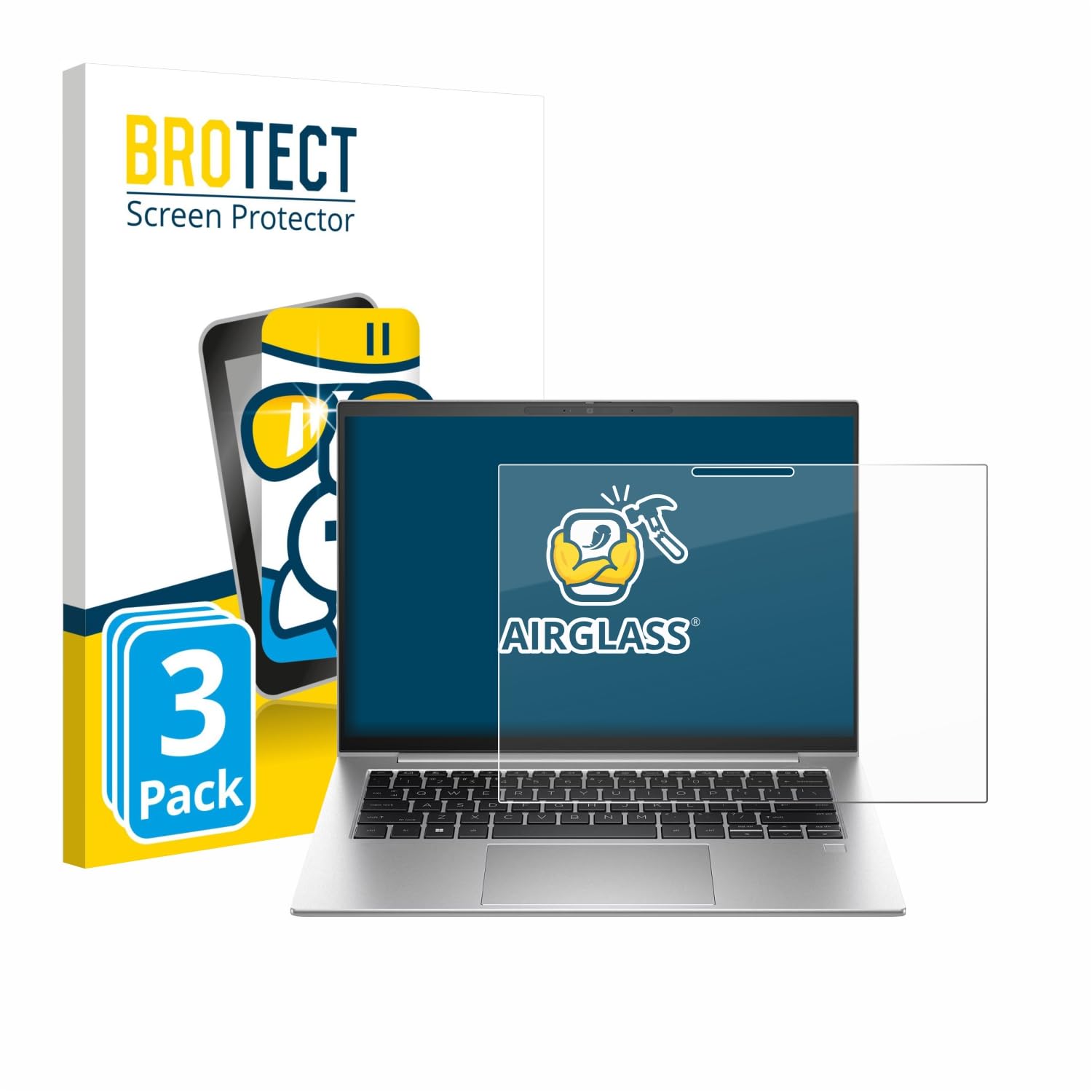 brotect Pellicola Protettiva Vetro per HP Elite x360 1040 G10 2-in-1 Protezione Schermo (3 Pezzi) [Durezza Estrema 9H, Chiaro]