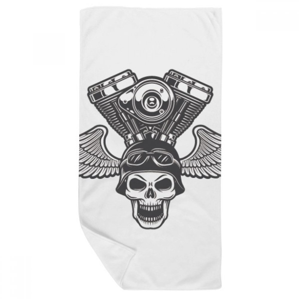 Serviette de bain skeleton motorcycle douce pour éliminer la transpiration