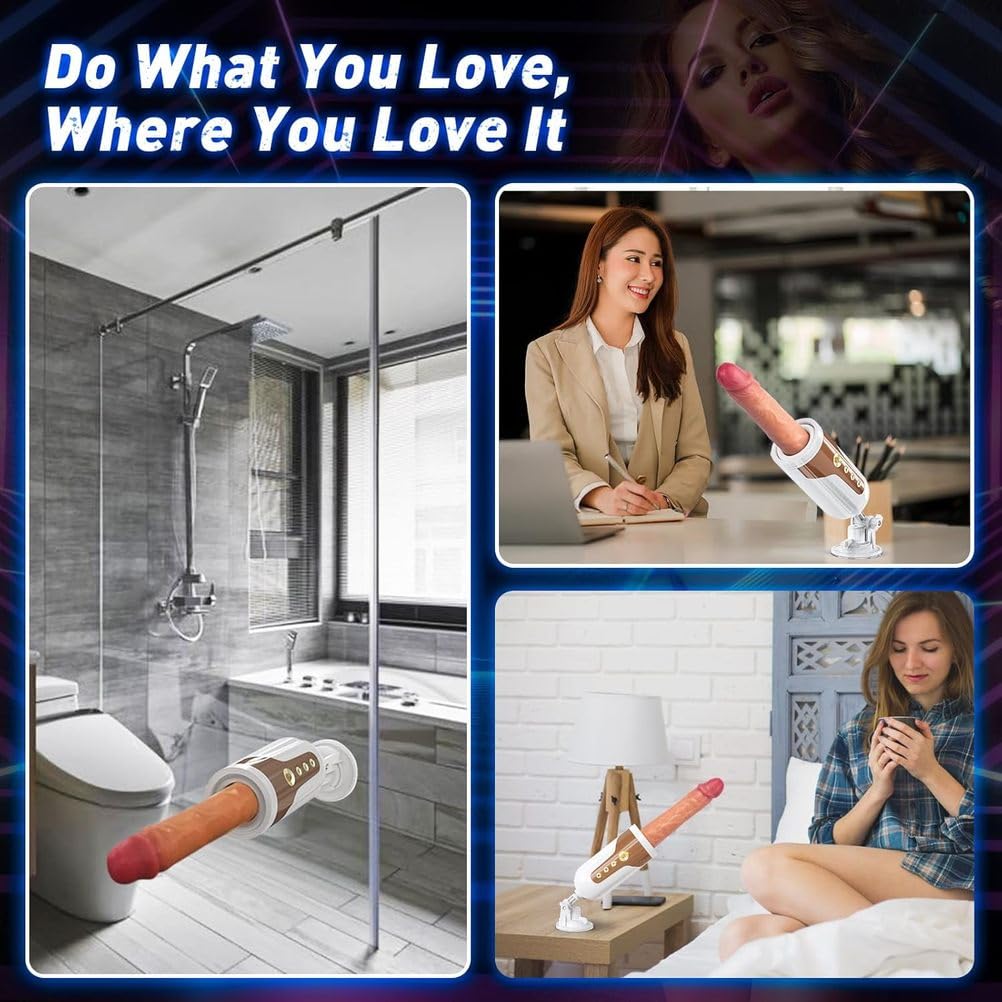 Dildo Retrattile con Spinta Riscaldante Completamente Automatica con 5 modalità di Vibrazione E 5 di Spinta, Masturbatore per Stimolazione Clitoridea del Punto G, Giocattolo Sessuale
