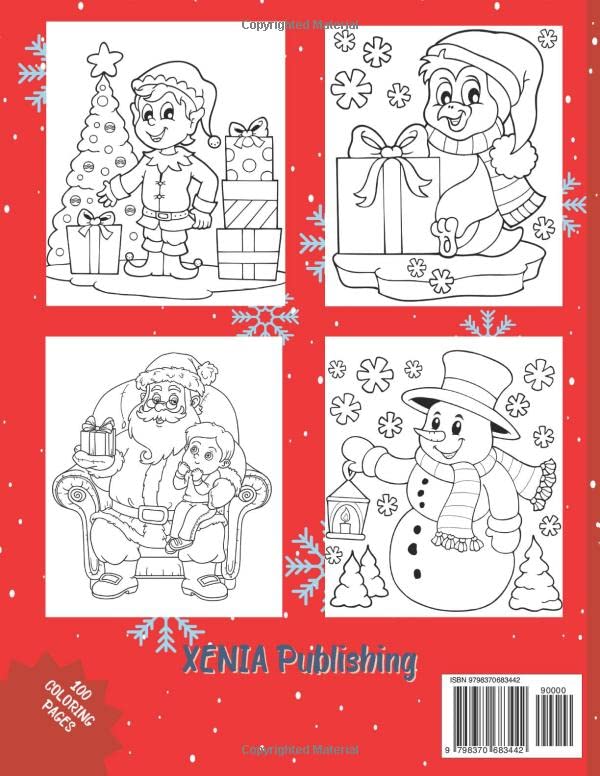 Cute Christmas: A Christmas Coloring Book for Adults and Kids, 100 Super Cute, Designs with Santas, Snowmen, Reindeer, Ornaments, Toys, Gifts and More! image 3