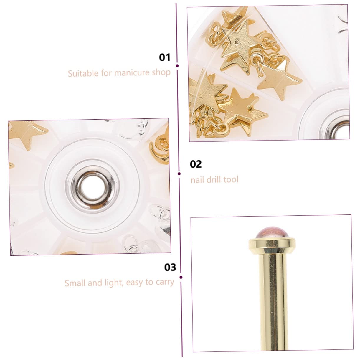 VICASKY DIY Nail Pendant Kit 1 Set Nail Art Drilling Tool for Charm Making Charm Drill Piercing Tool