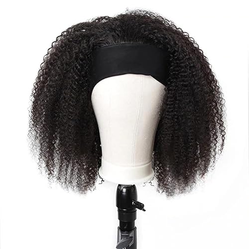 Miniatura 3 de Isee Peluca de cabello humano tipo afro, rizado, diadema, densidad del 180%, para mujer afroamericana, rizos naturales, pelucas 10A sin pegamento,