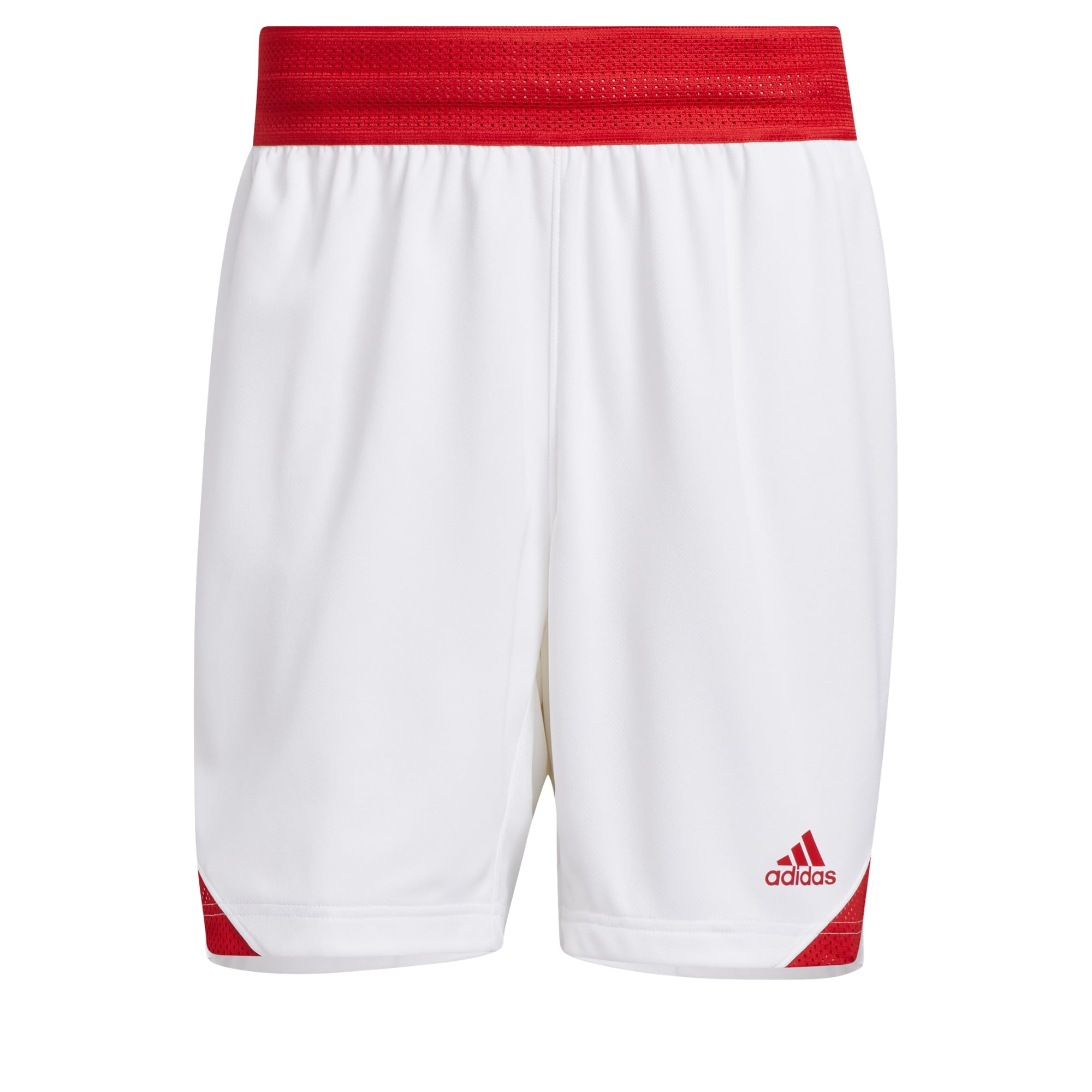 adidas Men's Basketball Icon Squad Short Aeroready, White/Team Power Red, XL