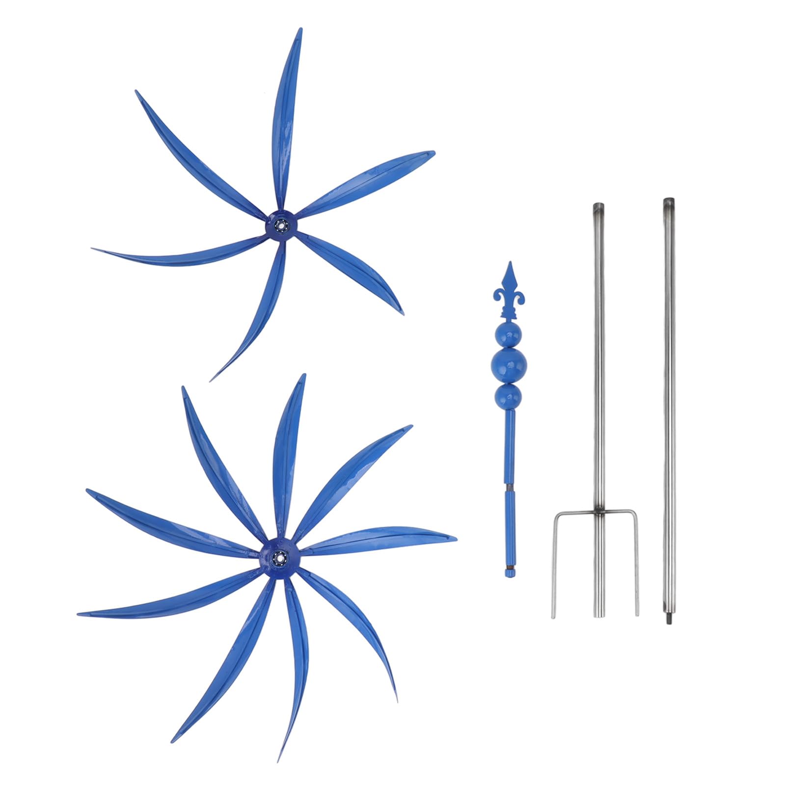 Srliya Wind Spinners Garden Decor Iron Windmill Sculpture 360 Degree Rotation Rustproof for Outdoor Yard Lawn Patio with Blue Color Design