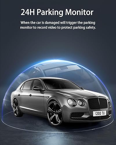 Miniatura 7 de Cámara de tablero de 3 canales frontal y trasera en el interior, cámara de coche WiFi 4K GPS integrado, cámara de tablero para automóviles con