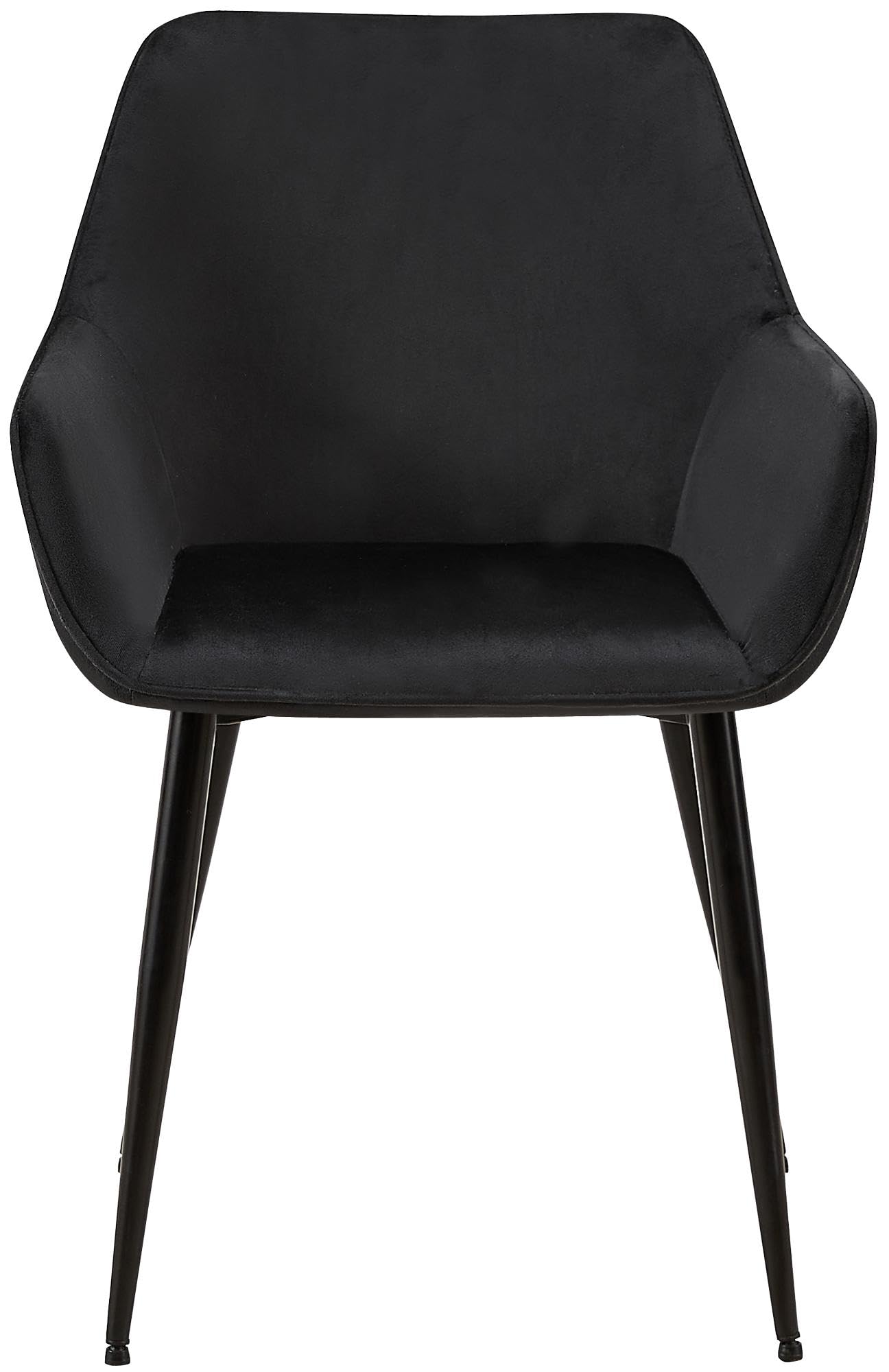 CLP Set di 2 sedie da pranzo imbottite con schienale Luena, sedia da cucina in velluto o tessuto, struttura in metallo, portata fino a 150 kg Colore:nero;Materiale:Velluto