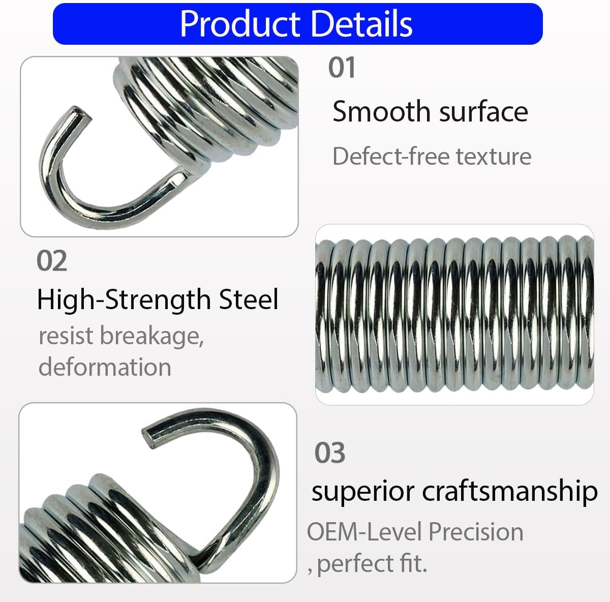 116-6317 Extension Spring for Toro & Exmark Zero-Turn Mowers, Replaces 116-0133, 1-633151, 103-3330 - Mower Deck Spring (1-Pack)