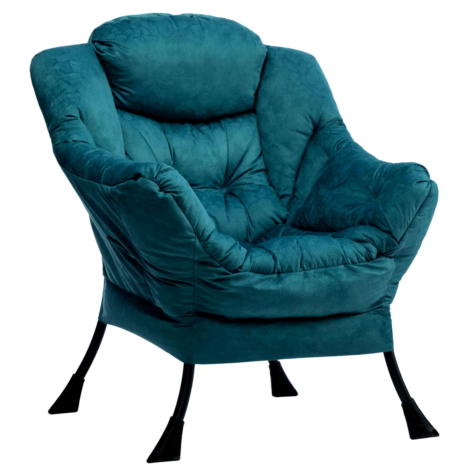 HollyHOME Armchair Comfy Chair for Living Room Bedroom Reading Chair Small Sofa Chairs Relax Arm Chairs with Steel Frame, Blue Green