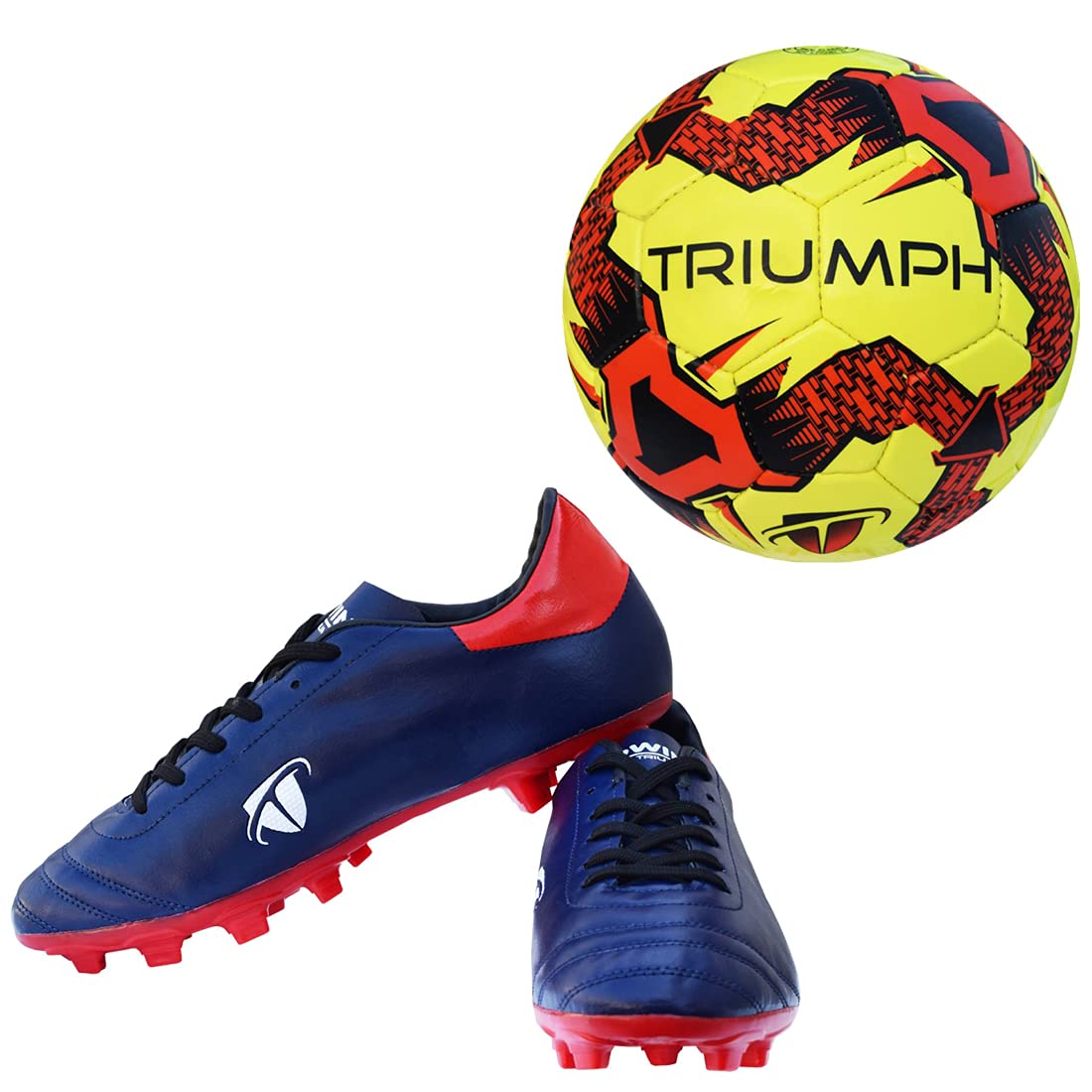 triumph Football Pvc Boss Yellow With Gowin Football Shoe Ace Navy Red Size-5-picture-11