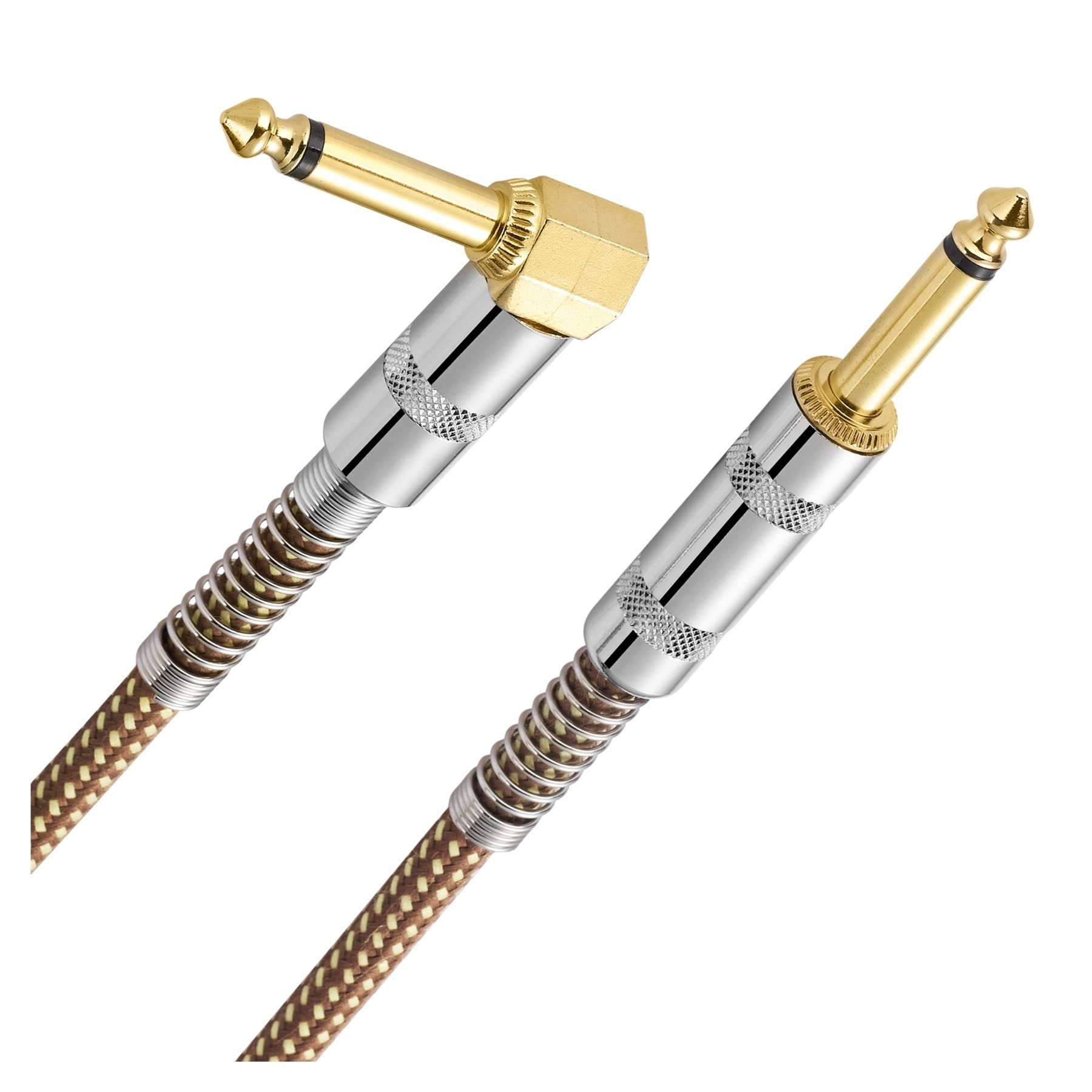 Intrecciato 1/4'' Jack 90 gradi da 6,5 ​​mm a 6,5 ​​mm cavo audio mono placcato oro for amplificatore mixer for chitarra elettrica 1,5 m 3 m 5 m(5m)
