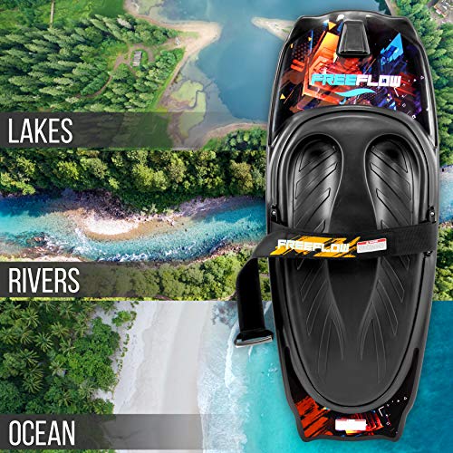 Image of SereneLife Water Sport Kneeboard with Hook for Kids & Adults, Kneeboard with Strap for Boating, Waterboarding, Kneeling Boogie Boarding, Knee Surfing