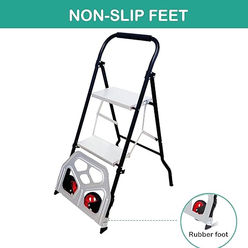 Miniatura 5 de LEADALLWAY Camión de mano Escalera de 2 escalones multifunción 2 en 1 plegable Dolly