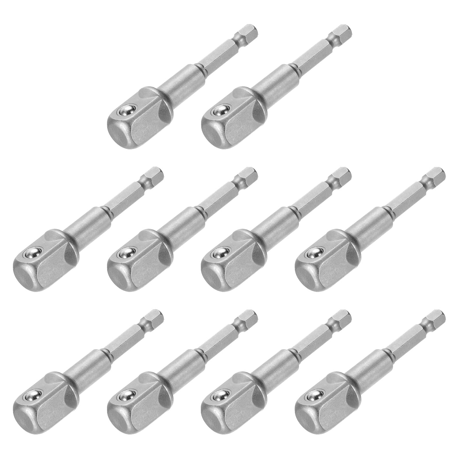 Adaptateur douille à choc 1/2 pouce tige hexagonale 6.35 mm sourcing map Lot de 10