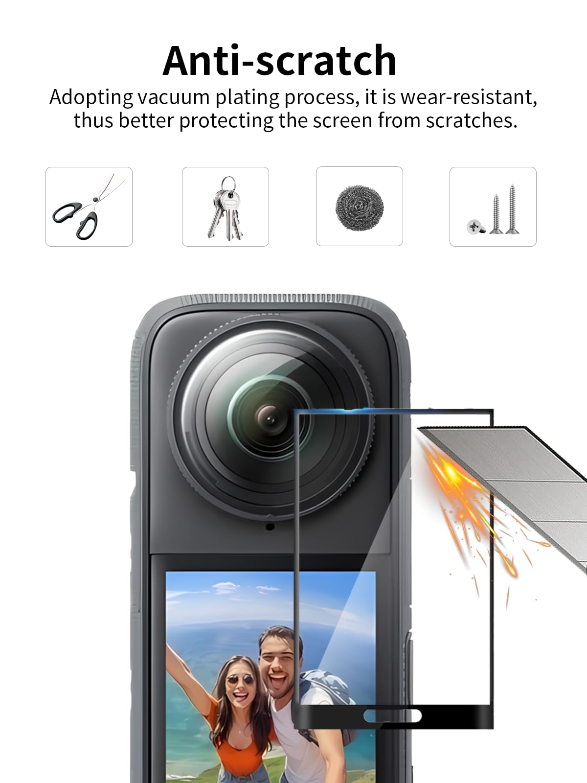 Do Insta360 X5 folia ochronna na ekran ze szkła hartowanego – wysoka przejrzystość, bez pęcherzyków powietrza, odporna na zarysowania, odciski palców (zestaw 3 szt.)