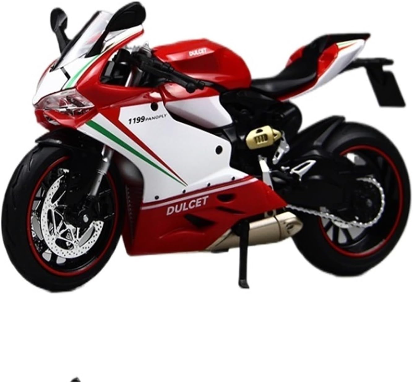 Scale Model 1:12 Scale for Ducati 1199 V4S Motorcycle Model Kit Red Light Version Collection Ornaments Collectible Ornaments