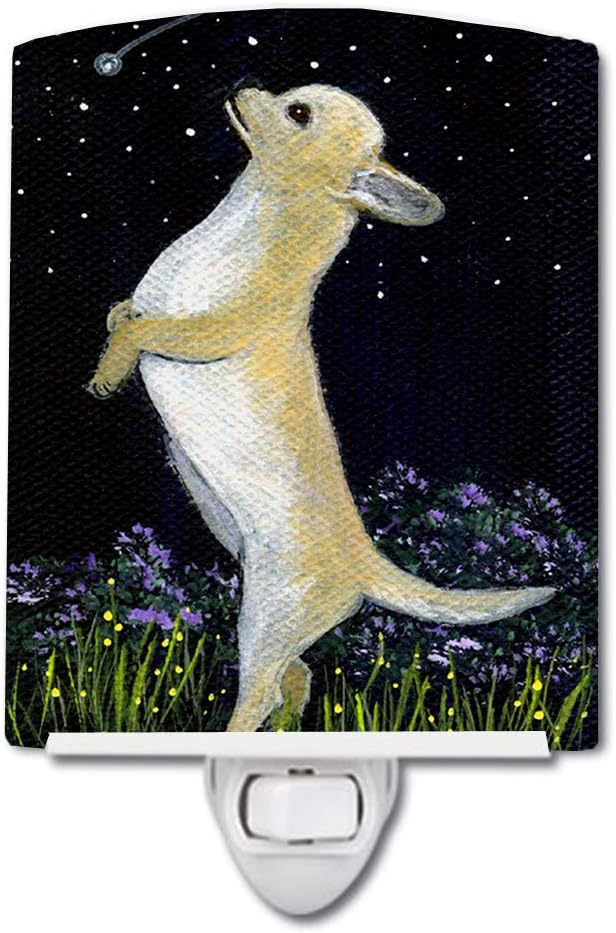 Caroline's Treasures SS8152CNL Chihuahua Ceramic Night Light Compact, UL-Certified, Ideal for Bedroom, Bathroom, Nursery, Hallway, Kitchen, 6x4x3, Multicolor