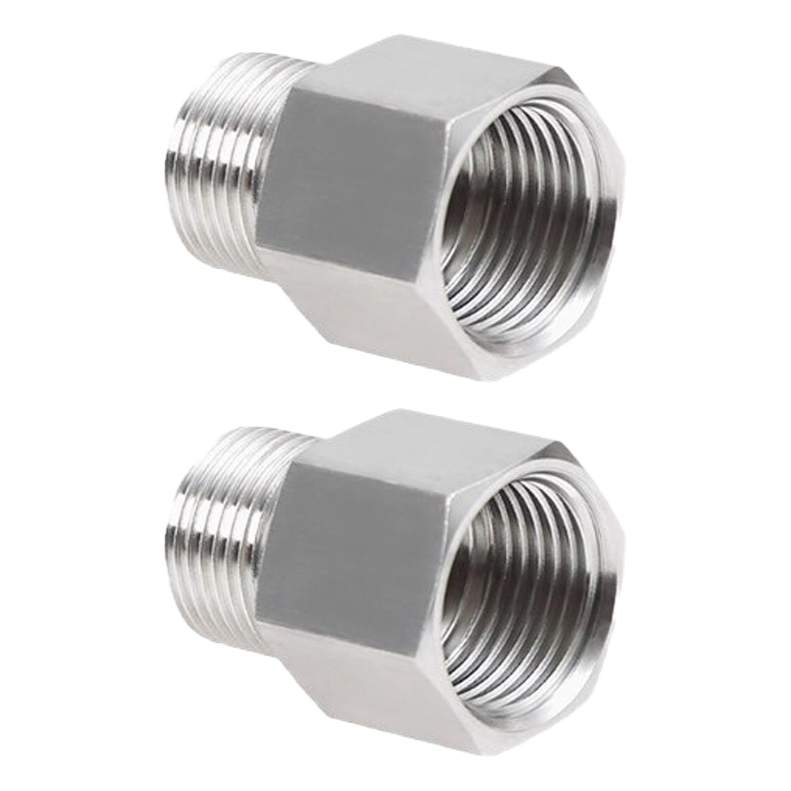 2Pieces Sturdy Stainless Steel Adapter Fitting G1 / 8 Female to N1 Male for Water Oil Systems Quick Installion Water Oil Adapter