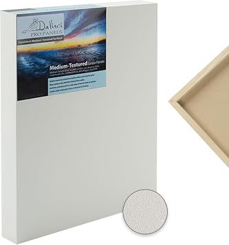 Da Vinci Pro Medium Textured Gesso Panel - 14x18-1-5/8 Depth Wood Panels for Painting - Accepts Mediums Like Canvas - for Oils, Acrylics, Mixed Media, Pastels & Drawing Sticks