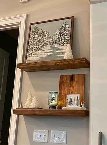 Miniatura 10 de joelsantiques - Estantes flotantes de madera de 18 pulgadas para pared - 18 x 8 x 2 pulgadas - Hechos de madera natural - Estantes de pared rústicos