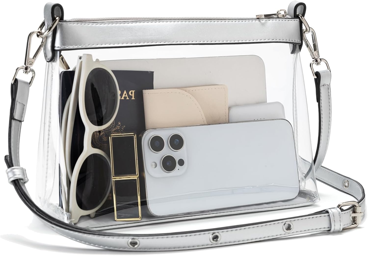 Wuflyover Clear Bag for Stadium Events, Clear Purse for Women