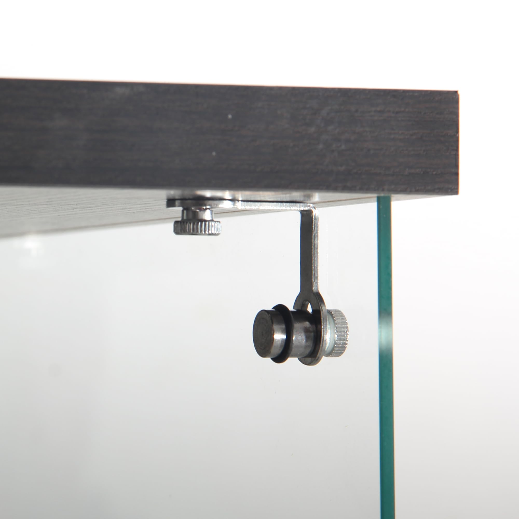 Vitrine en verre 4 couches BSGMSGN avec lumières LED et miroir 1 porte et serrure, étagère indép. (noir)