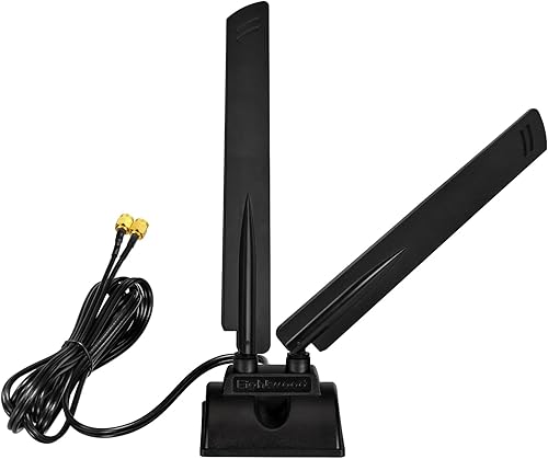 Miniatura 2 de Eightwood Antena WiFi 6E Tri-Band 6GHz 5GHz 2.4GHz RP-SMA Antena WiFi Base de montaje magnético para PC Computadora de escritorio Placa base WiFi