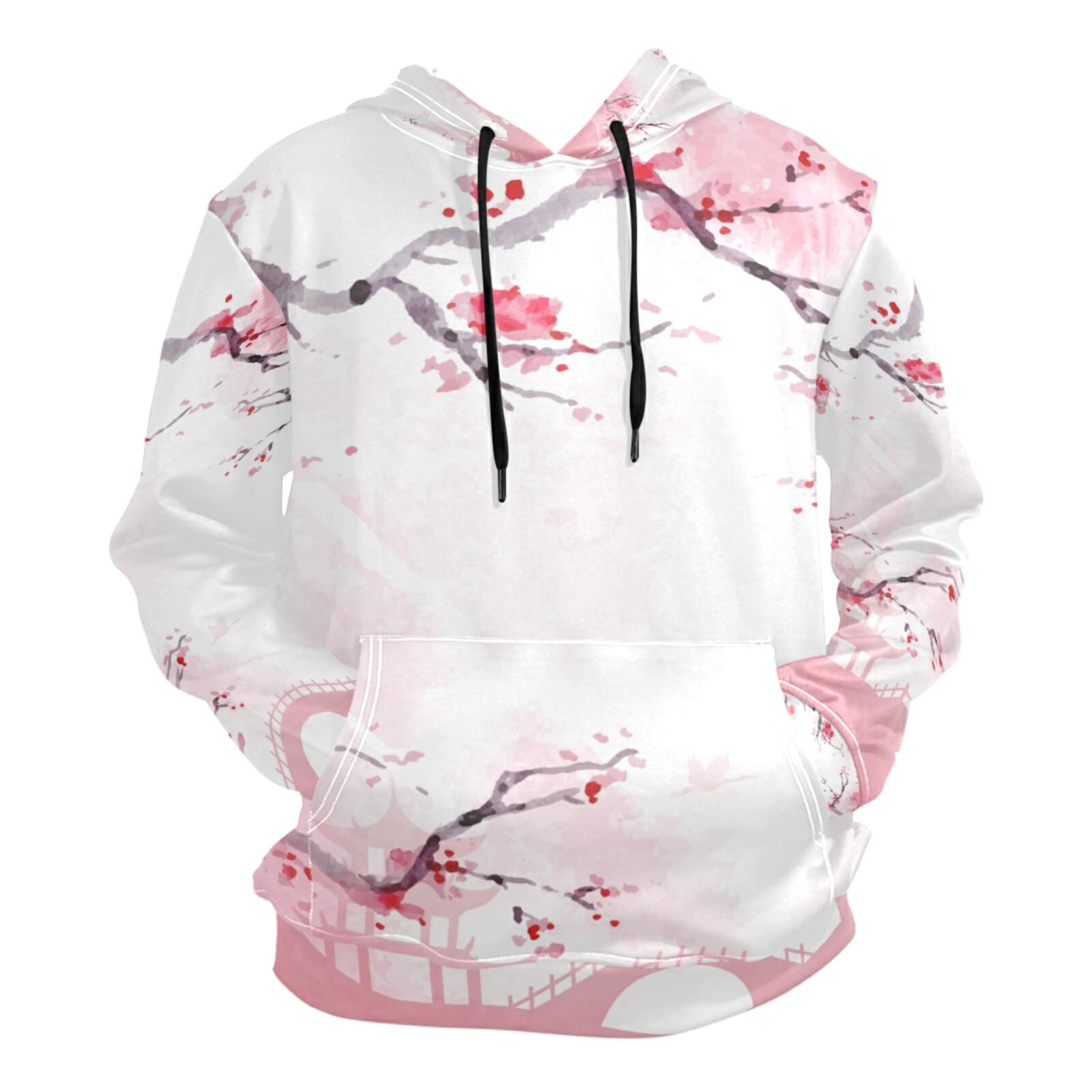 Nander Kapuzen-Sweatshirts Japanische Kirschblüte Unisex Herren Pullover Hoodie Hoodies