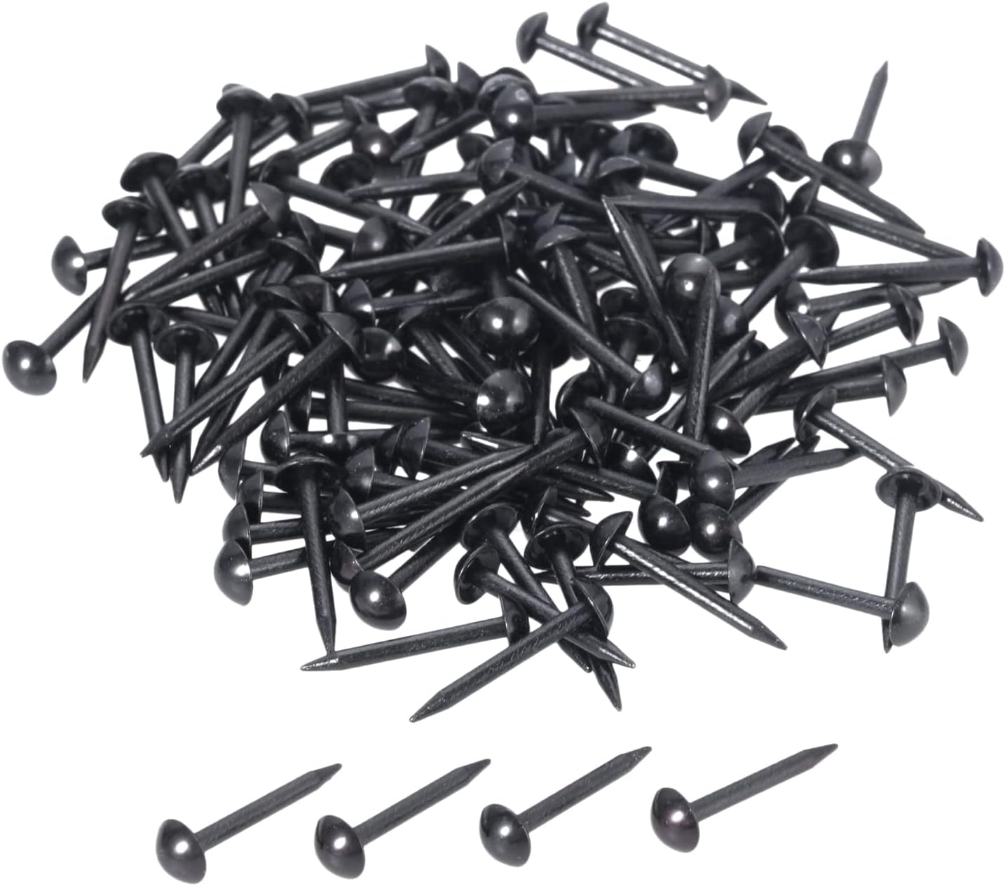 dophee100Pcs Iron Vintage Style Upholstery Nails Studs Tacks Pins for Furniture Sofa Door Decoration, Black, 5x17mm/0.20"x0.67"